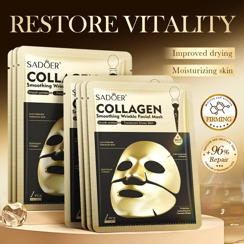 Maschera Viso al Collagene SADOER – Idratazione e Pelle Luminosa